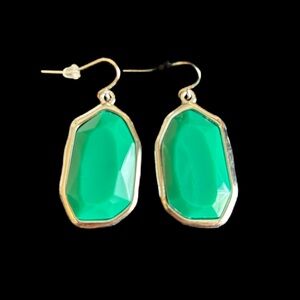 NWOT Premier Designs Green & Silver Earrings